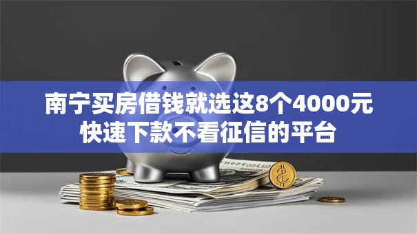 南宁买房借钱就选这8个4000元快速下款不看征信的平台