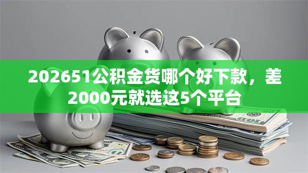 202651公积金货哪个好下款，差2000元就选这5个平台