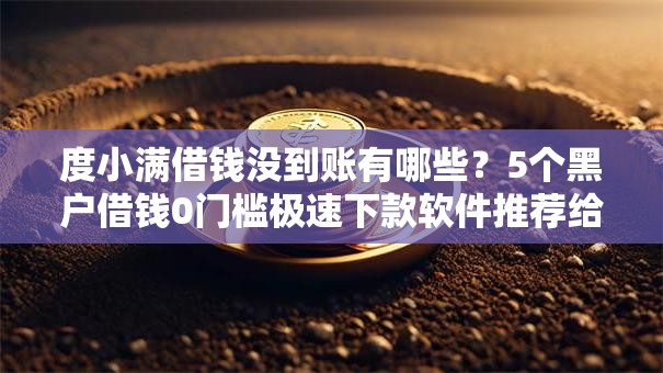 度小满借钱没到账有哪些？5个黑户借钱0门槛极速下款软件推荐给你