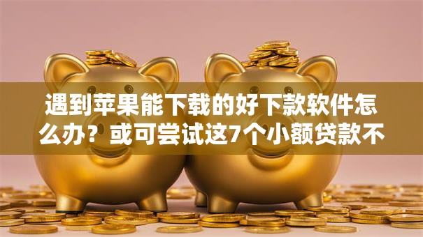 遇到苹果能下载的好下款软件怎么办？或可尝试这7个小额贷款不查征信的平台