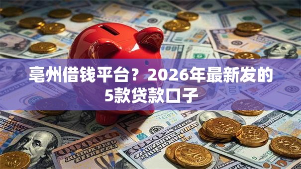 亳州借钱平台？2026年最新发的5款贷款口子