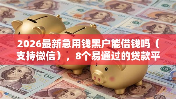 2026最新急用钱黑户能借钱吗（支持微信），8个易通过的贷款平台无私分享
