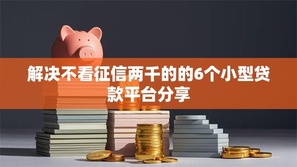 解决不看征信两千的的6个小型贷款平台分享