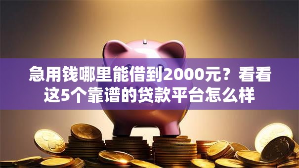急用钱哪里能借到2000元？看看这5个靠谱的贷款平台怎么样