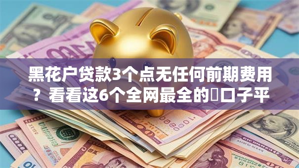 黑花户贷款3个点无任何前期费用？看看这6个全网最全的黒口子平台怎么样