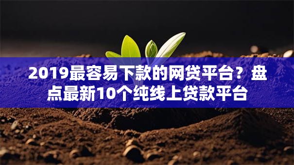 2019最容易下款的网贷平台？盘点最新10个纯线上贷款平台