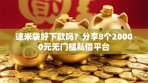 速米袋好下款吗？分享8个20000元无门槛私借平台