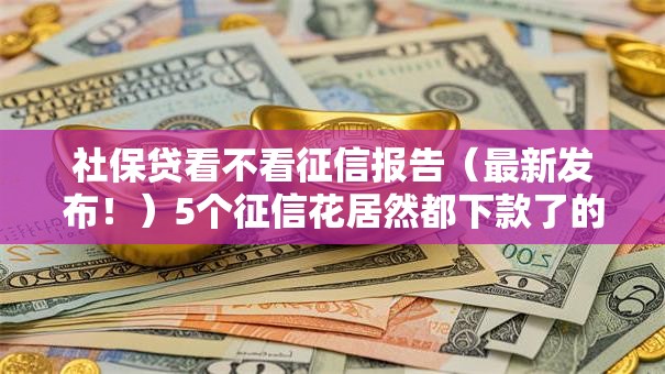 社保贷看不看征信报告（最新发布！）5个征信花居然都下款了的口子