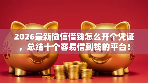 2026最新微信借钱怎么开个凭证，总结十个容易借到钱的平台！