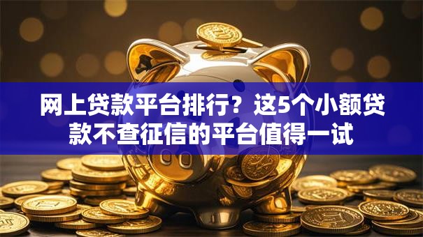 网上贷款平台排行？这5个小额贷款不查征信的平台值得一试