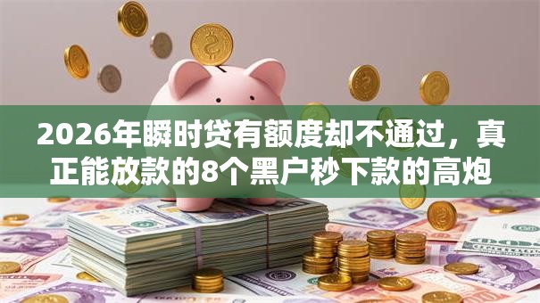 2026年瞬时贷有额度却不通过，真正能放款的8个黑户秒下款的高炮口子推荐