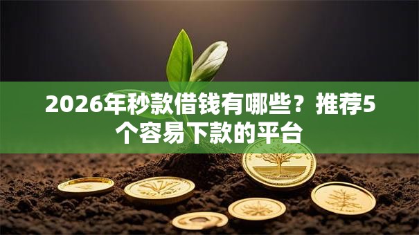 2026年秒款借钱有哪些？推荐5个容易下款的平台