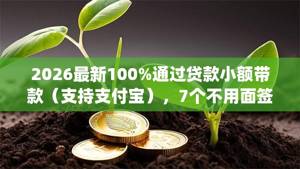 2026最新100%通过贷款小额带款（支持支付宝），7个不用面签和芝麻分的贷款app无私分享