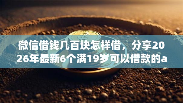 微信借钱几百块怎样借，分享2026年最新6个满19岁可以借款的app