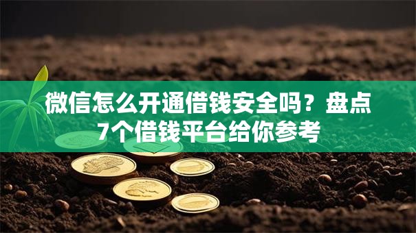 微信怎么开通借钱安全吗？盘点7个借钱平台给你参考
