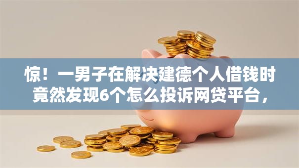 惊！一男子在解决建德个人借钱时竟然发现6个怎么投诉网贷平台，事后分享了出来