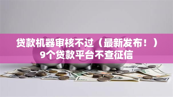 贷款机器审核不过（最新发布！）9个贷款平台不查征信