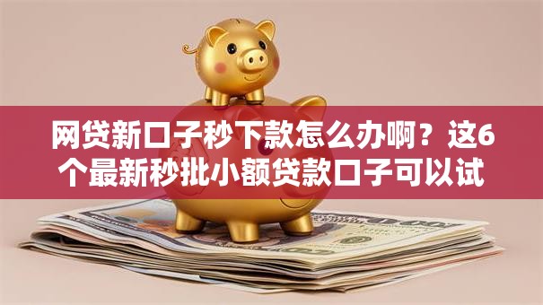 网贷新口子秒下款怎么办啊？这6个最新秒批小额贷款口子可以试试