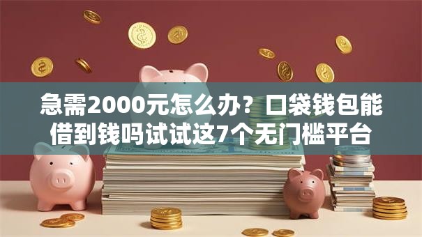 急需2000元怎么办?口袋钱包能借到钱吗试试这7个无门槛平台 急需2000元怎么办?口袋钱包能借到钱吗试试这7个无门槛平台