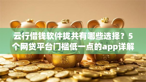 云行借钱软件拢共有哪些选择？5个网贷平台门槛低一点的app详解