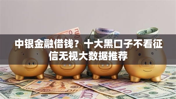 中银金融借钱？十大黑口子不看征信无视大数据推荐