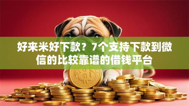 好来米好下款？7个支持下款到微信的比较靠谱的借钱平台