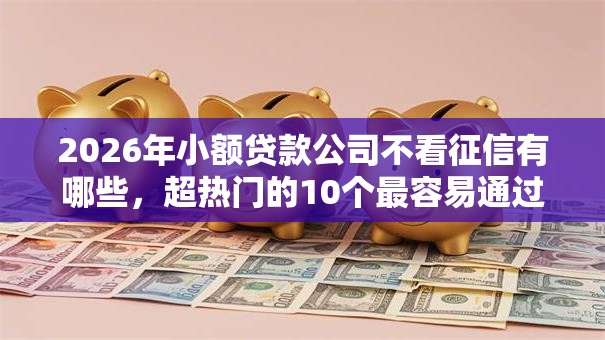 2026年小额贷款公司不看征信有哪些，超热门的10个最容易通过的网贷平台推荐