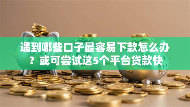 遇到哪些口子最容易下款怎么办？或可尝试这5个平台贷款快