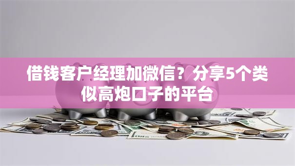 借钱客户经理加微信？分享5个类似高炮口子的平台
