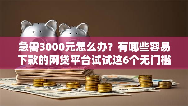 急需3000元怎么办？有哪些容易下款的网贷平台试试这6个无门槛平台
