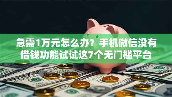 急需1万元怎么办？手机微信没有借钱功能试试这7个无门槛平台