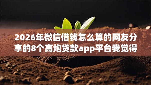 2026年微信借钱怎么算的网友分享的8个高炮贷款app平台我觉得不错! 2026年微信借钱怎么算的网友分享的8个高炮贷款app平台我觉得不错!