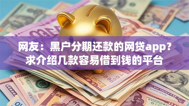 网友：黑户分期还款的网贷app？求介绍几款容易借到钱的平台