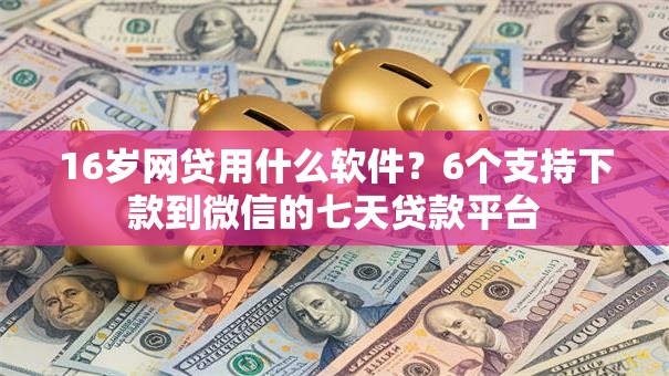 16岁网贷用什么软件?6个支持下款到微信的七天贷款平台 16岁网贷用什么软件?6个支持下款到微信的七天贷款平台