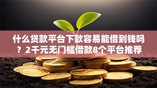 什么贷款平台下款容易能借到钱吗？2千元无门槛借款8个平台推荐