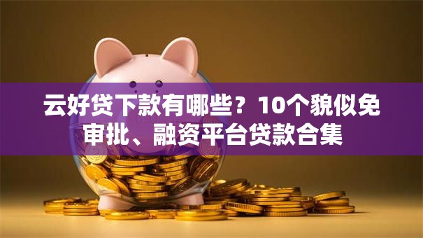 云好贷下款有哪些？10个貌似免审批、融资平台贷款合集
