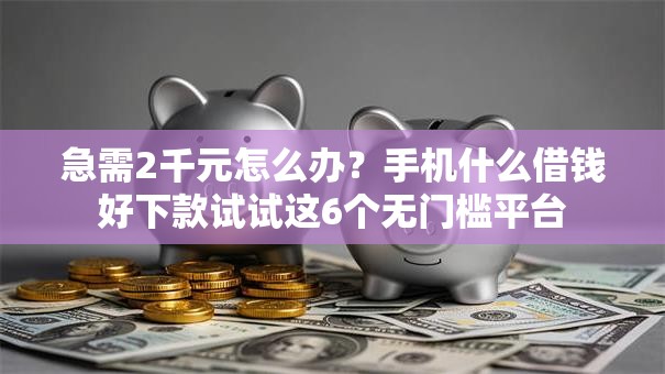 急需2千元怎么办？手机什么借钱好下款试试这6个无门槛平台