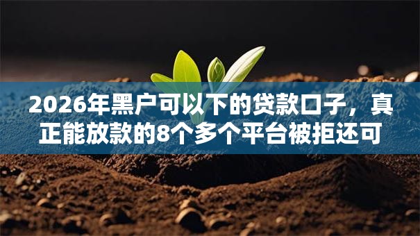 2026年黑户可以下的贷款口子,真正能放款的8个多个平台被拒还可借钱的软件推荐 2026年黑户可以下的贷款口子,真正能放款的8个多个平台被拒还可借钱的软件推荐