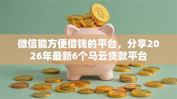 微信能方便借钱的平台，分享2026年最新6个马云贷款平台