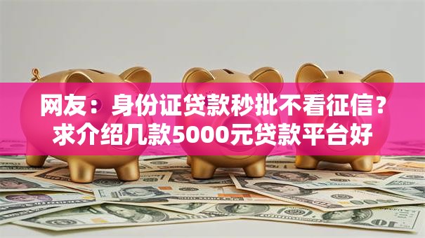 网友:身份证贷款秒批不看征信?求介绍几款5000元贷款平台好 网友:身份证贷款秒批不看征信?求介绍几款5000元贷款平台好