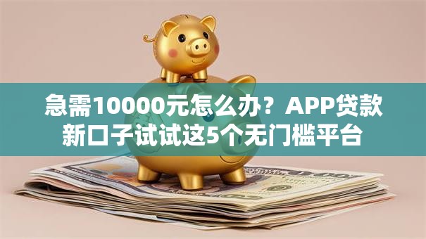 急需10000元怎么办？APP贷款新口子试试这5个无门槛平台