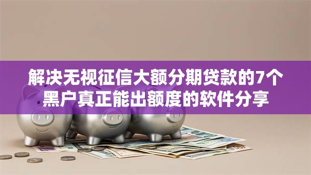 解决无视征信大额分期贷款的7个黑户真正能出额度的软件分享