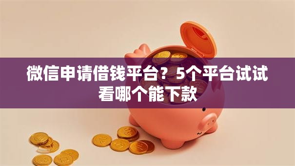 微信申请借钱平台？5个平台试试看哪个能下款