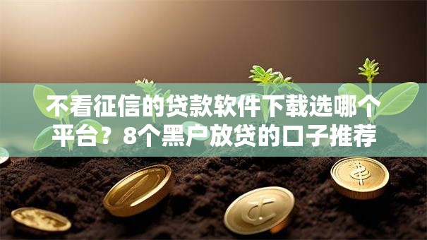 不看征信的贷款软件下载选哪个平台?8个黑户放贷的口子推荐 不看征信的贷款软件下载选哪个平台?8个黑户放贷的口子推荐