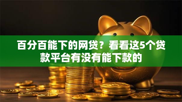 百分百能下的网贷？看看这5个贷款平台有没有能下款的