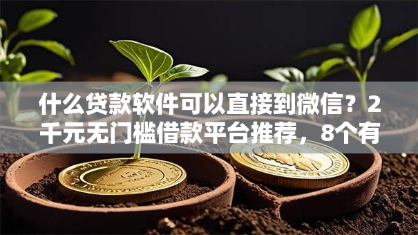 什么贷款软件可以直接到微信?2千元无门槛借款平台推荐,8个有借款平台好借钱盘点 什么贷款软件可以直接到微信?2千元无门槛借款平台推荐,8个有借款平台好借钱盘点