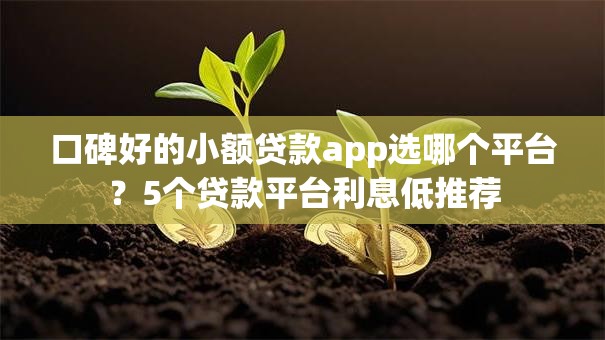 口碑好的小额贷款app选哪个平台？5个贷款平台利息低推荐