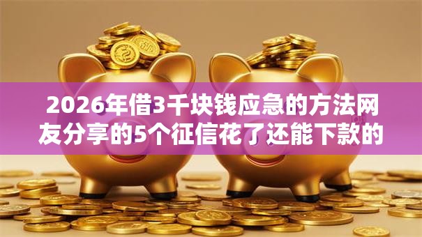 2026年借3千块钱应急的方法网友分享的5个征信花了还能下款的几千小额度平台我觉得不错! 2026年借3千块钱应急的方法网友分享的5个征信花了还能下款的几千小额度平台我觉得不错!