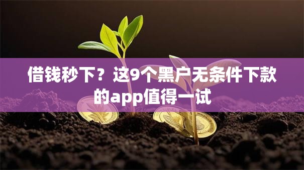 借钱秒下?这9个黑户无条件下款的app值得一试 借钱秒下?这9个黑户无条件下款的app值得一试