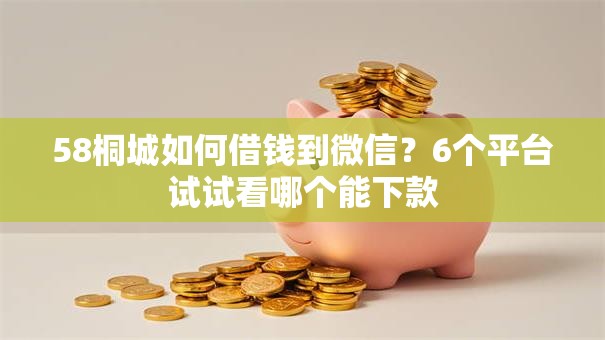 58桐城如何借钱到微信？6个平台试试看哪个能下款